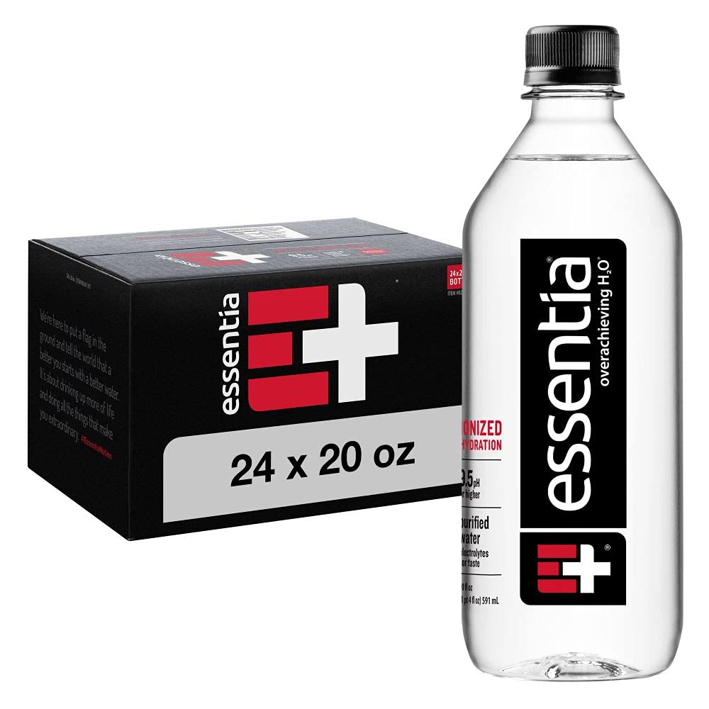 230527215210458_1 Essentia Bottled Water, Ionized Alkaline Water; 99.9% Pure, Infused with Electrolytes, 9.5 pH or Higher with a Clean, Smooth Taste, 20 Fl Oz (Pack of 24) - Image 1